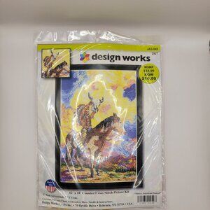 Design Works 12" x 18" Counted Cross Stitch Complete Kit Native American Sunset